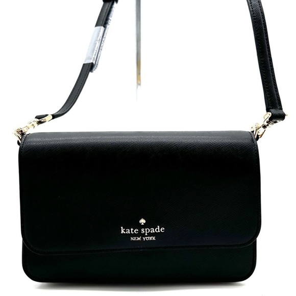 Kate Spade Small Madison Flap Crossbody Bag Black (NWT) - Picture 4 of 10